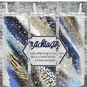 B$#@tastic Glitter 20oz Skinny Tumbler Double Insulated
